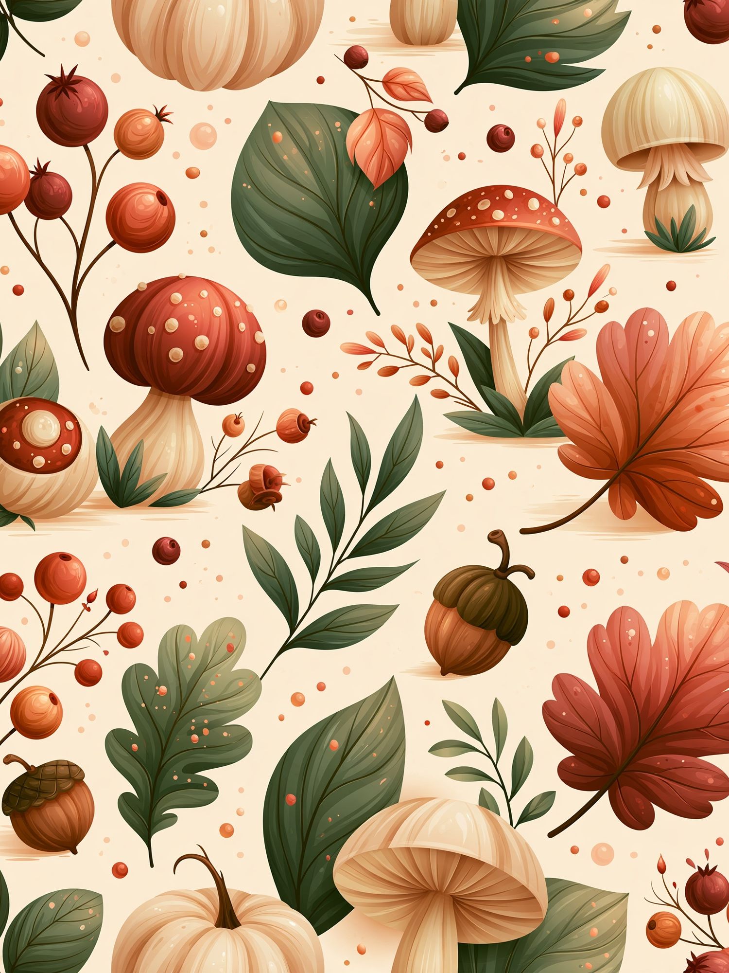 Autumn Mushrooms Botanical Print. poster — botanical art