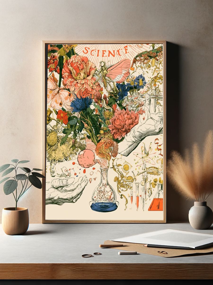 Botanical Science Illustration Poster. — room view 2