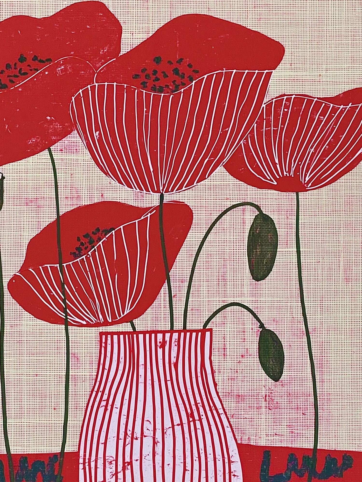 Red Poppy Field Illustration Poster. poster detail