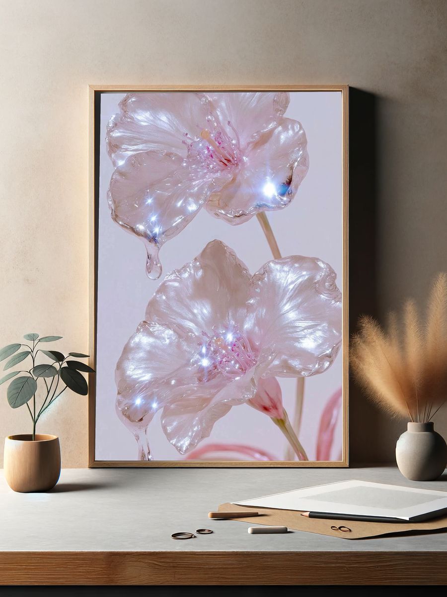 Pearl Blossom Botanical Print. — room view 2