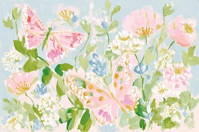 Pastel Butterfly Garden Print. poster print