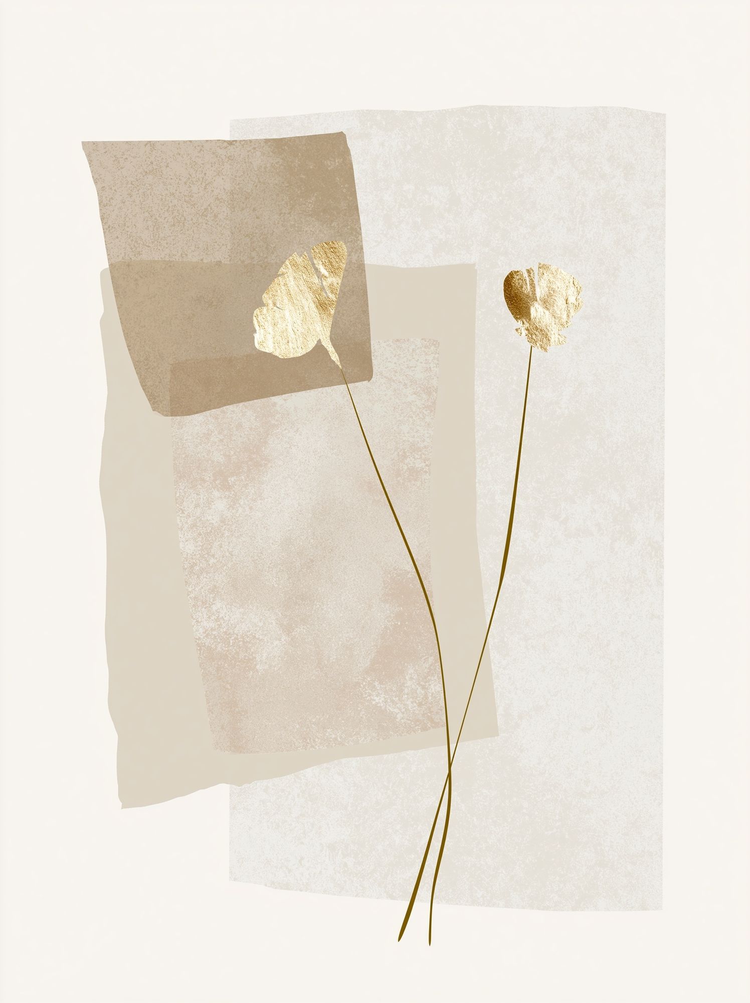 Minimalist Gold Floral Poster. poster detail
