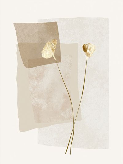 Minimalist Gold Floral Poster.