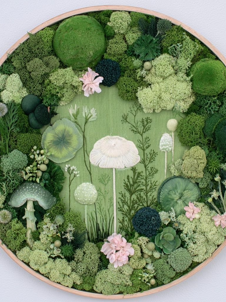 Moss Garden Mushrooms Poster. poster — botanical art