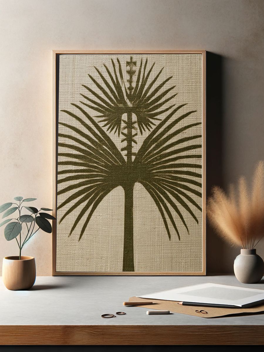 Palm Silhouette Botanical Print. — room view 2