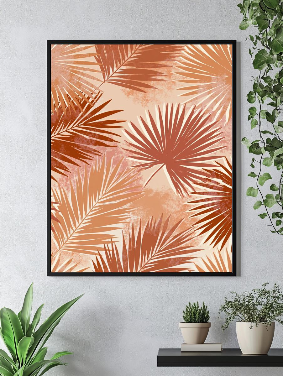 Tropical Palm Leaves Botanical Print. — room view 4