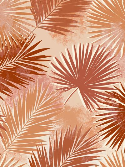 Tropical Palm Leaves Botanical Print.