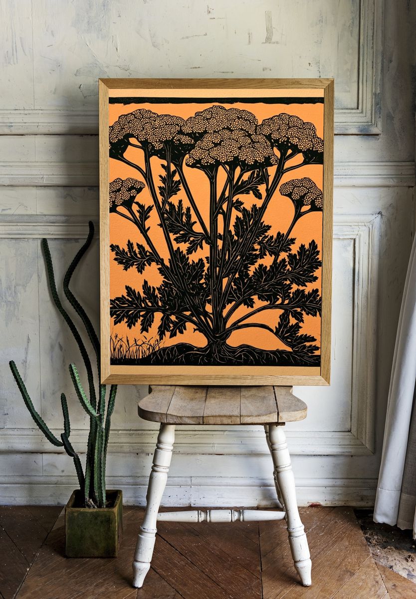 Wildflower Silhouette Illustration Poster. room preview