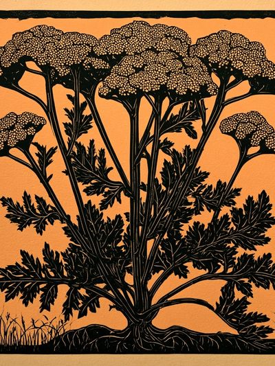 Wildflower Silhouette Illustration Poster.