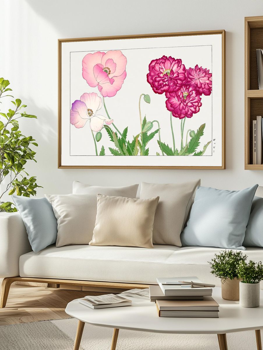 Vintage poppy flower, ukiyo e. — room view 2