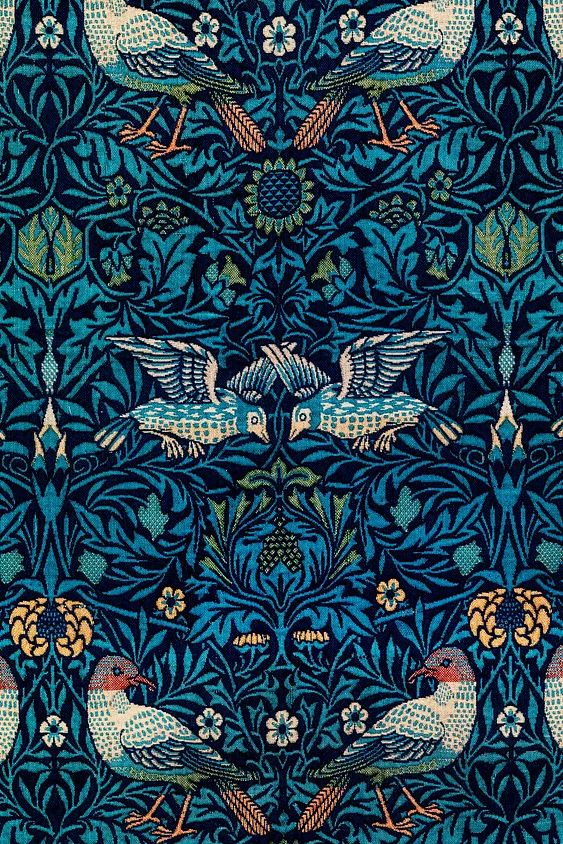 William Morris iPhone wallpaper, bird. poster detail