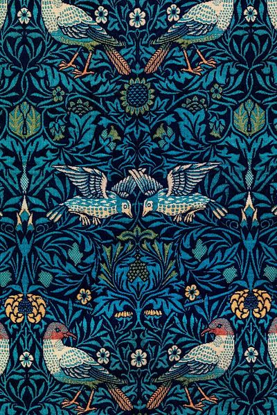 William Morris iPhone wallpaper, bird.