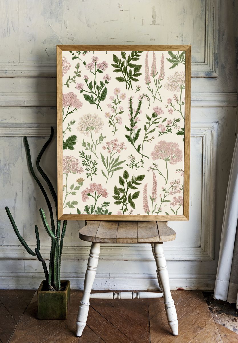 Wildflower Botanical Print. room preview