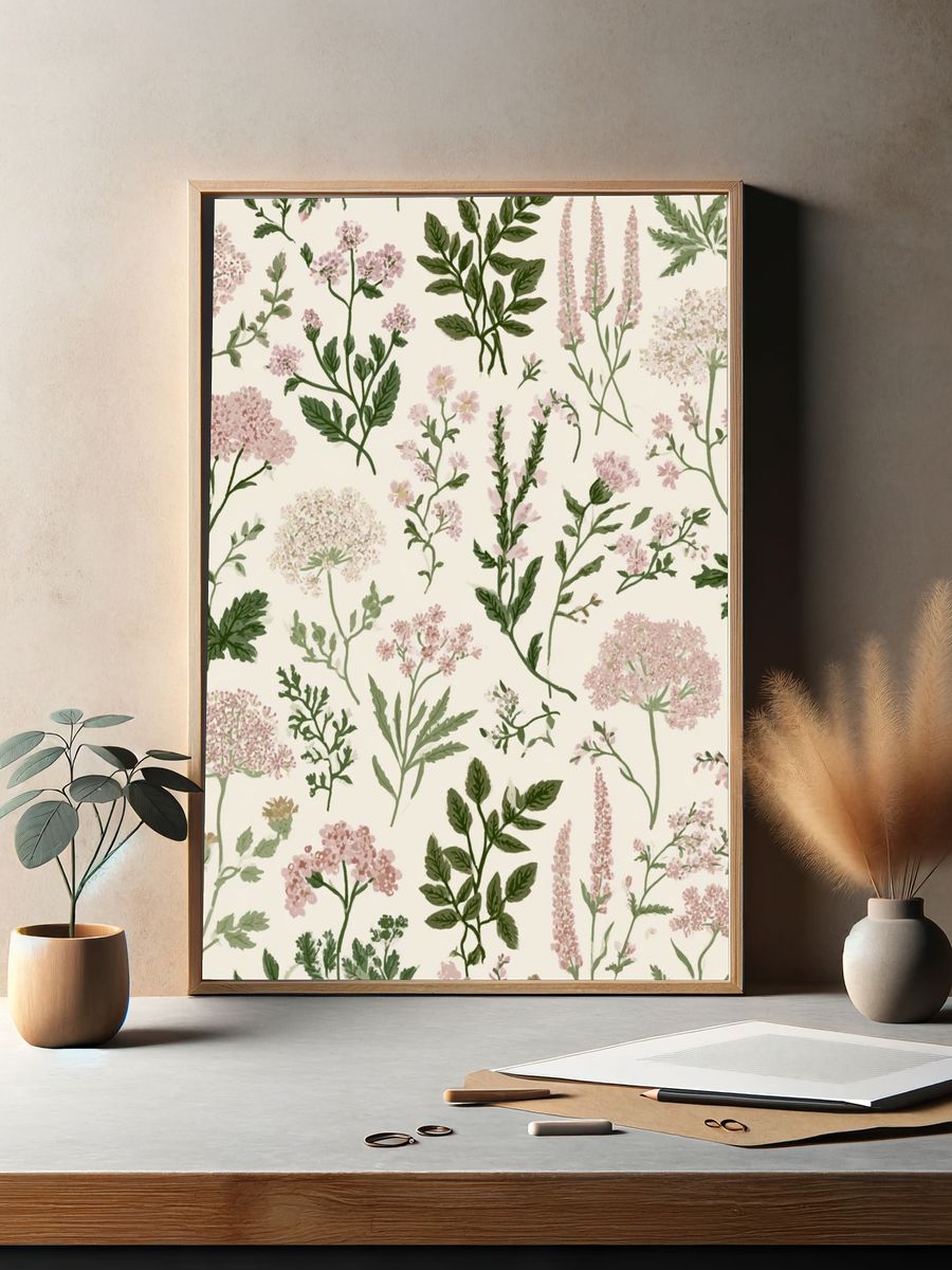 Wildflower Botanical Print. — room view 2