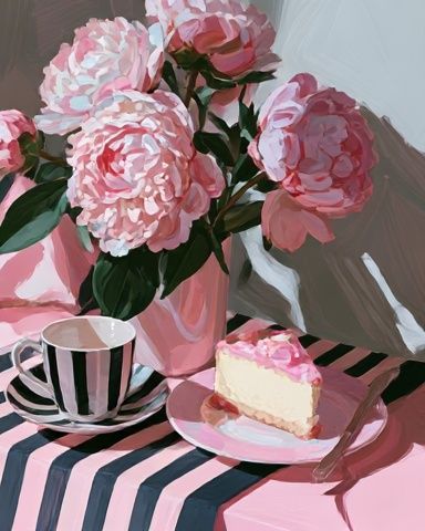 Pink Peonies Still Life Poster. poster detail