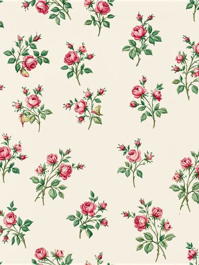 Pink Rose Botanical Pattern Poster.