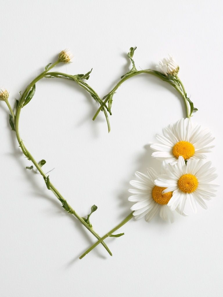 Daisy Heart Botanical Print. poster — botanical art