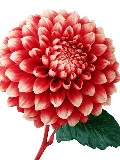 Red Dahlia Botanical Print.