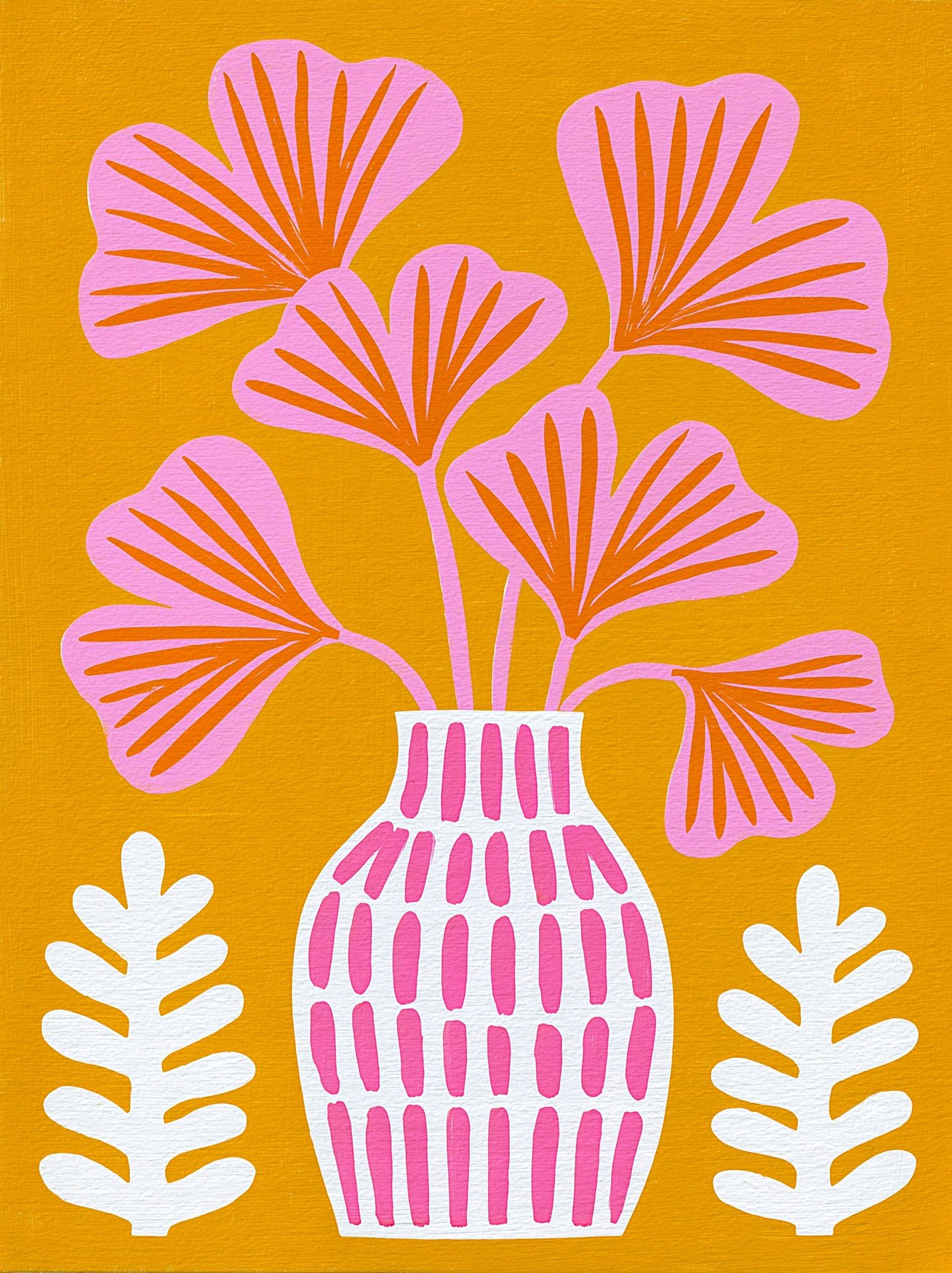 Pink Floral Vase Illustration Poster. poster — botanical art