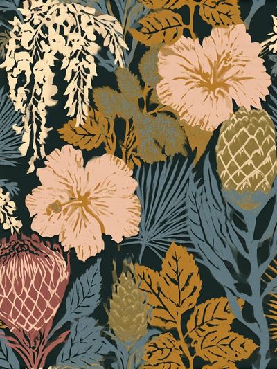 Tropical Floral Pattern Poster.