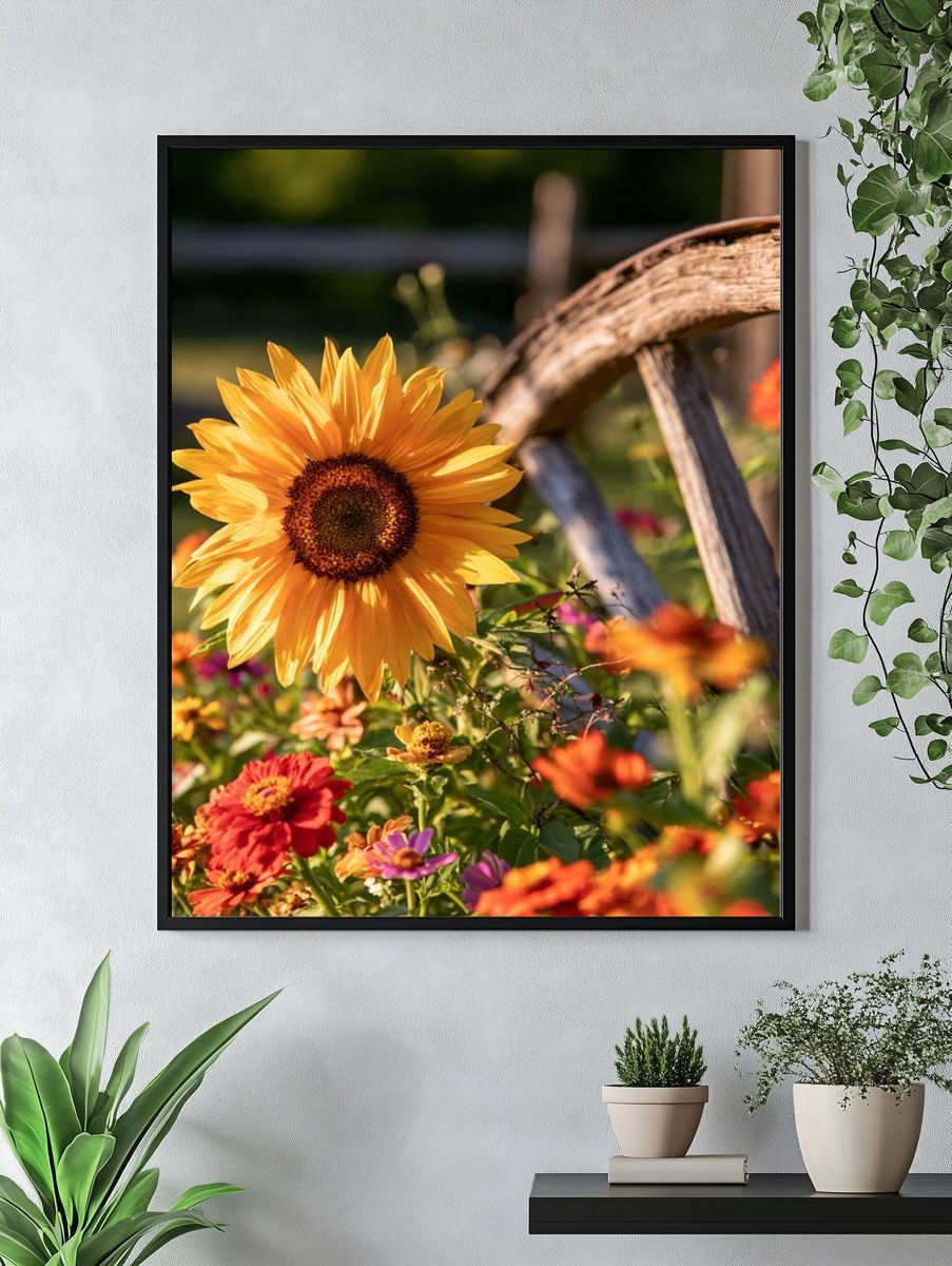 Sunflower Garden Bloom Print. — room view 4