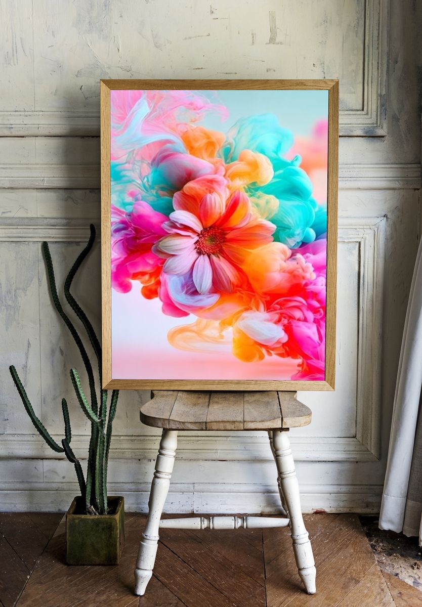Pastel Floral Bloom Illustration Poster. room preview