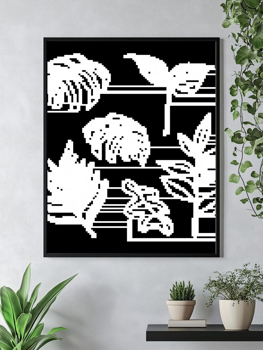 Pink Columbine Botanical Print. — room view 4