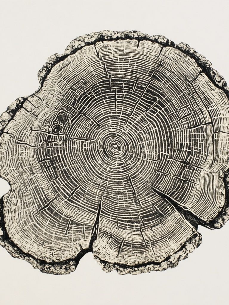 Tree Ring Botanical Print. poster detail