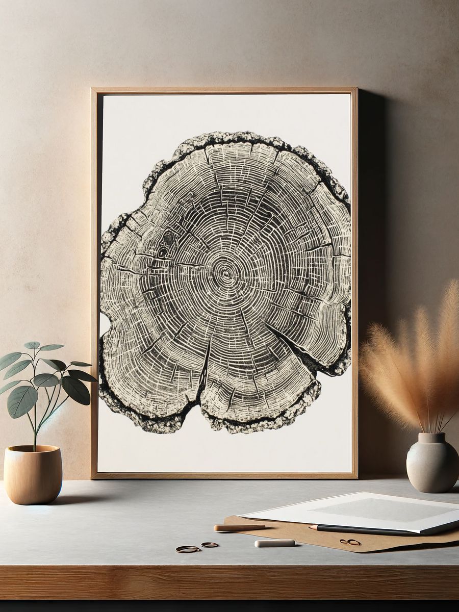 Tree Ring Botanical Print. — room view 2