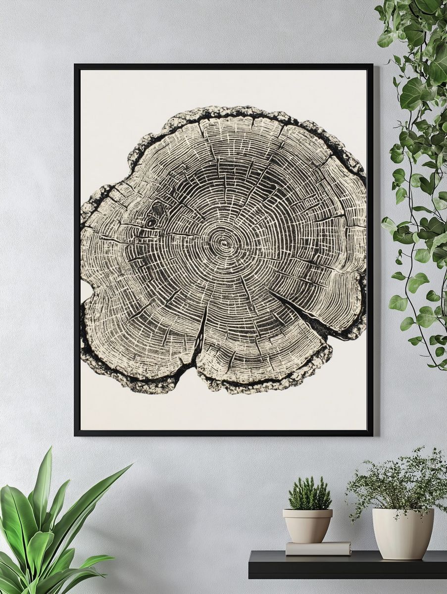 Tree Ring Botanical Print. — room view 4