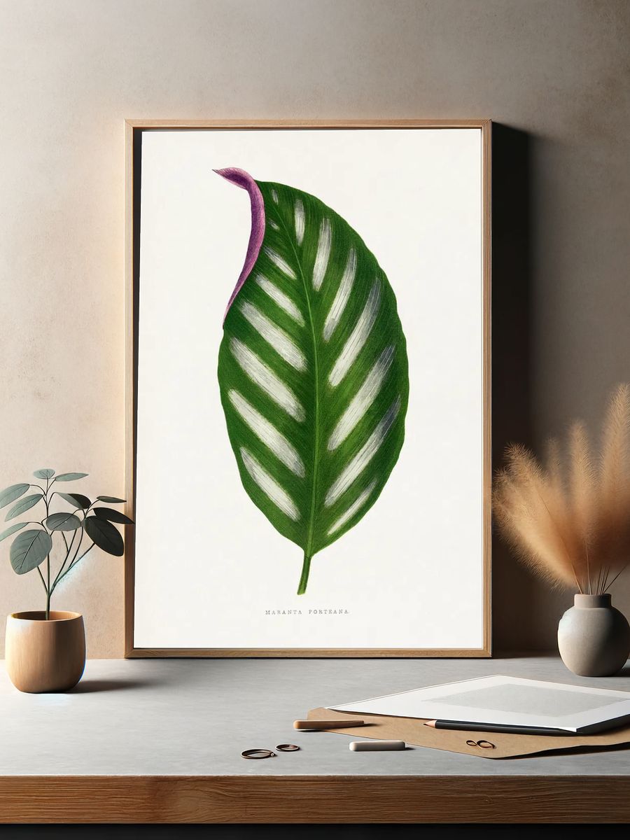 Maranta Porteana leaf illustration. Digitally. — room view 2