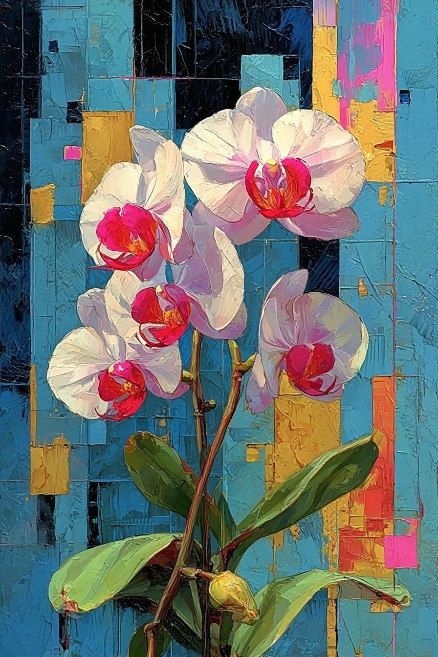 Orchid Bloom Contemporary Print. poster detail