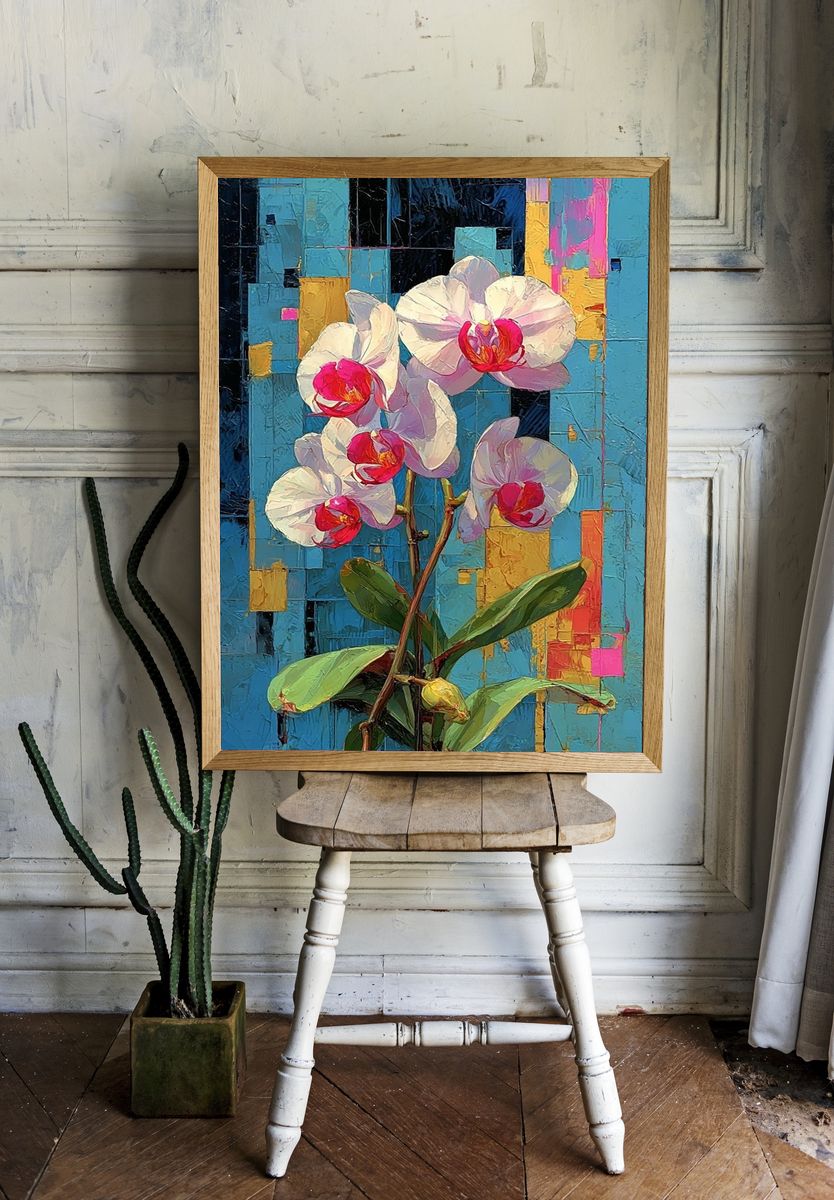 Orchid Bloom Contemporary Print. room preview