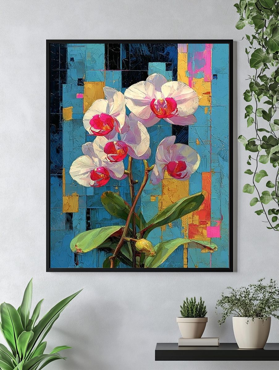 Orchid Bloom Contemporary Print. — room view 4