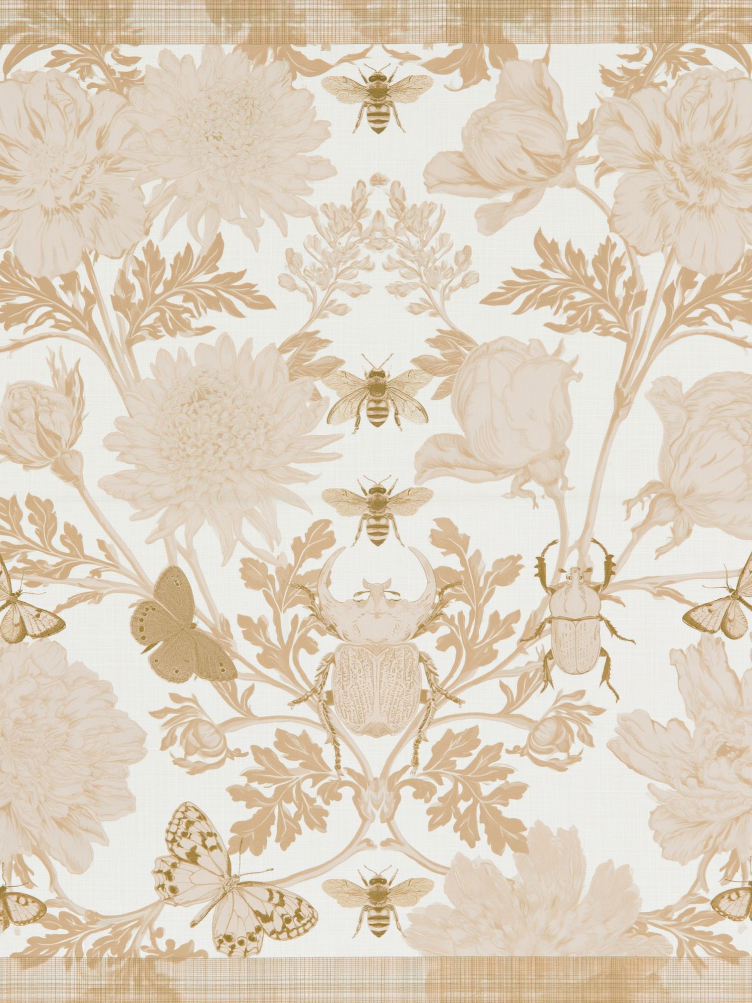 Botanical Insect Toile Print. poster detail