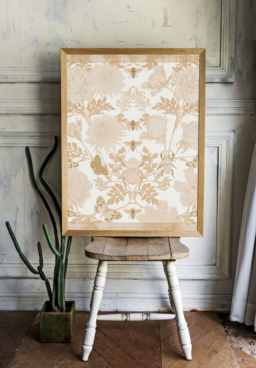 Botanical Insect Toile Print. — room view 1