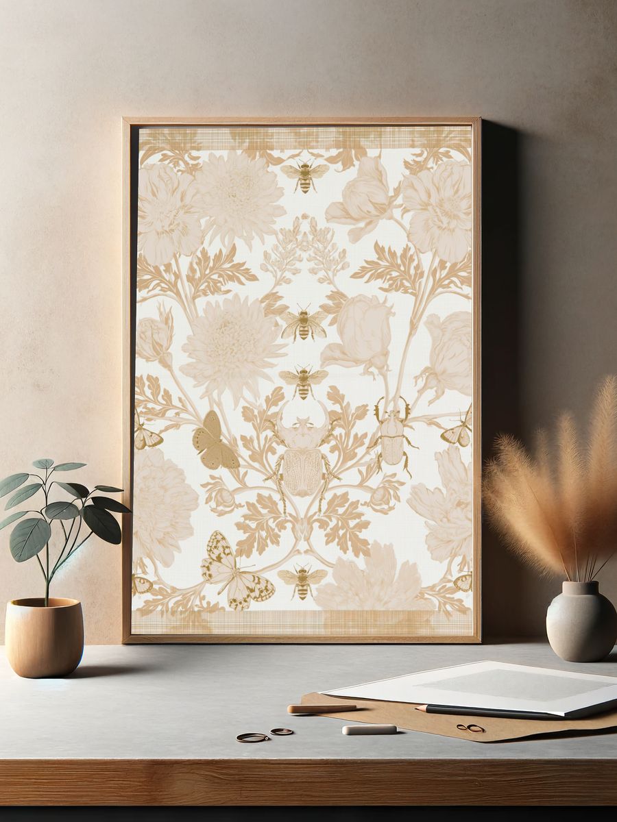 Botanical Insect Toile Print. — room view 2