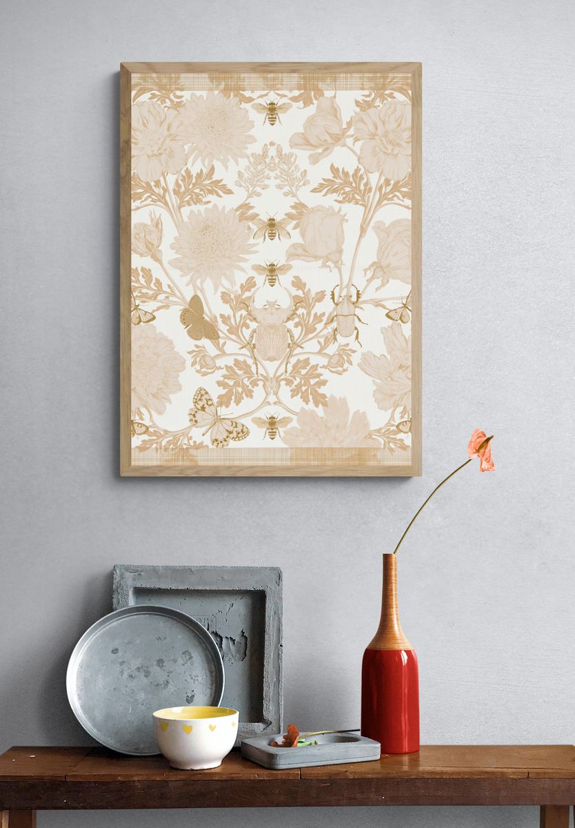 Botanical Insect Toile Print. — room view 3