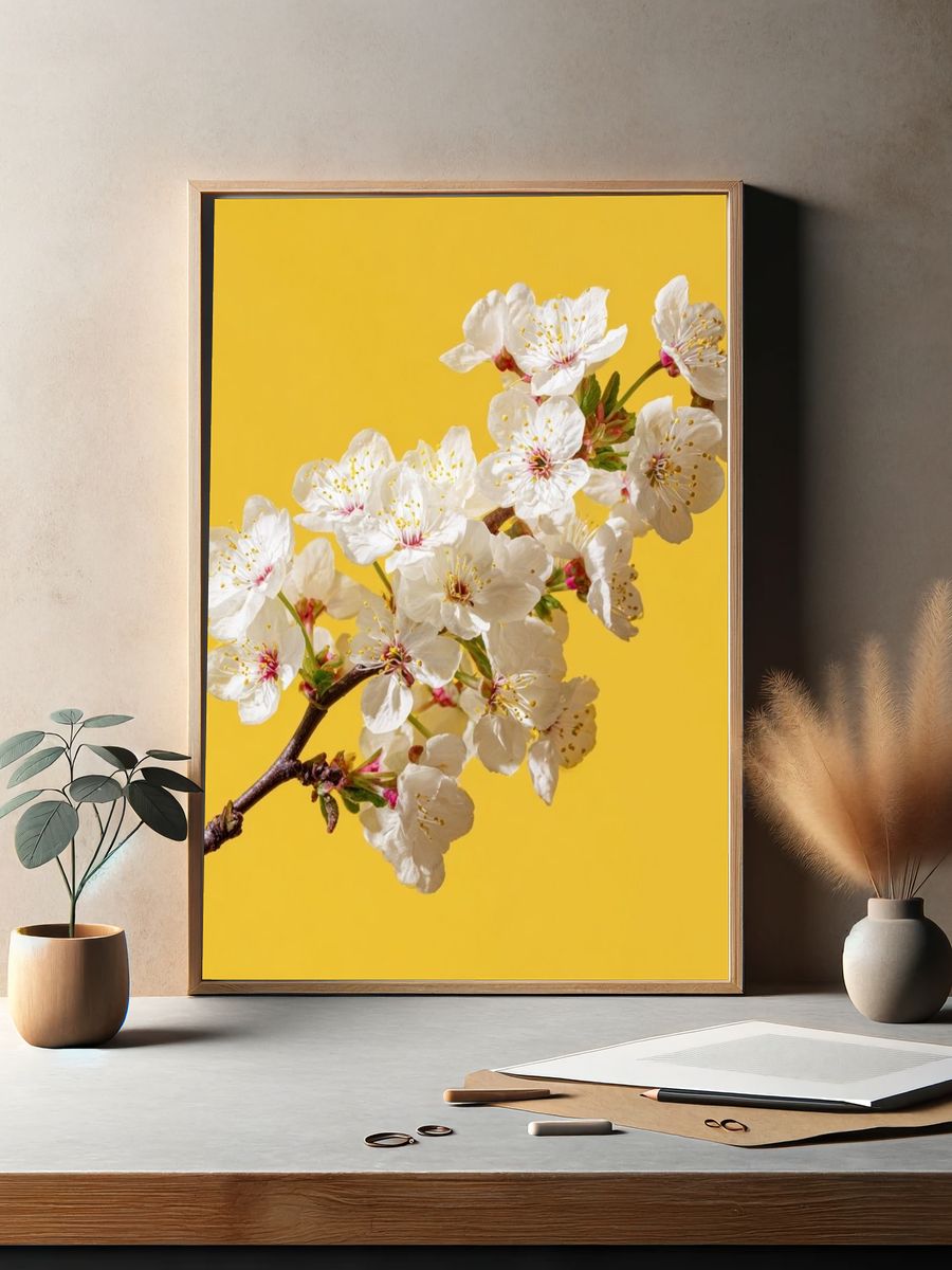 Cherry Blossom Branch Print. — room view 2