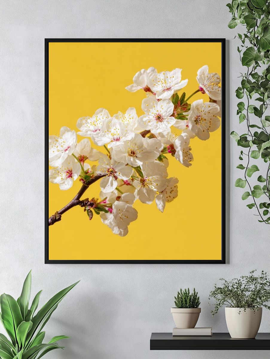 Cherry Blossom Branch Print. — room view 4