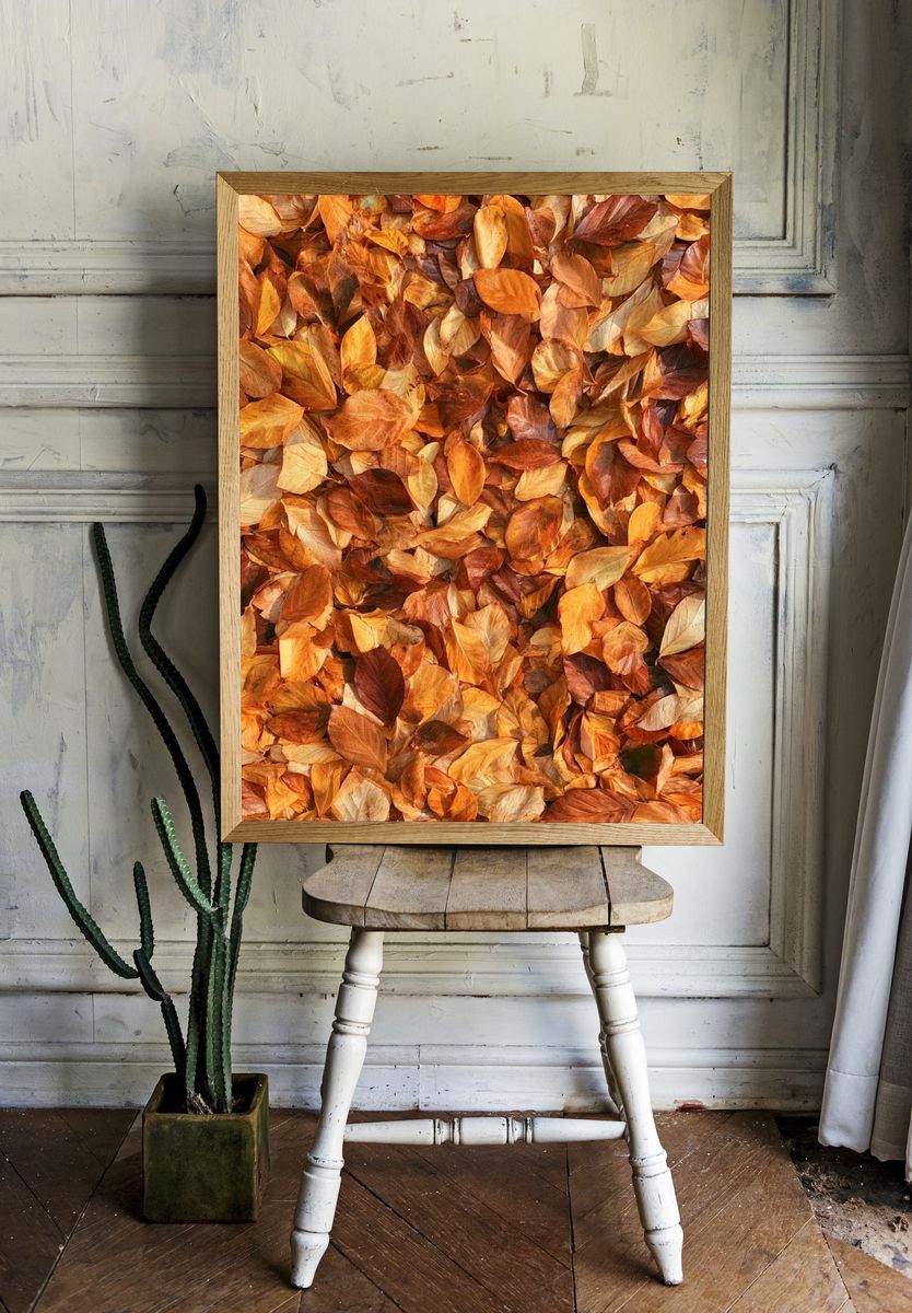 Autumn Leaves Texture Print. room preview