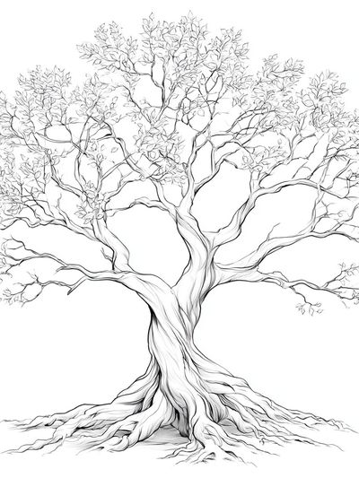 Elegant Tree Line-Art Poster.