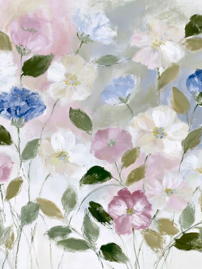 Pastel Wildflower Garden Print. poster