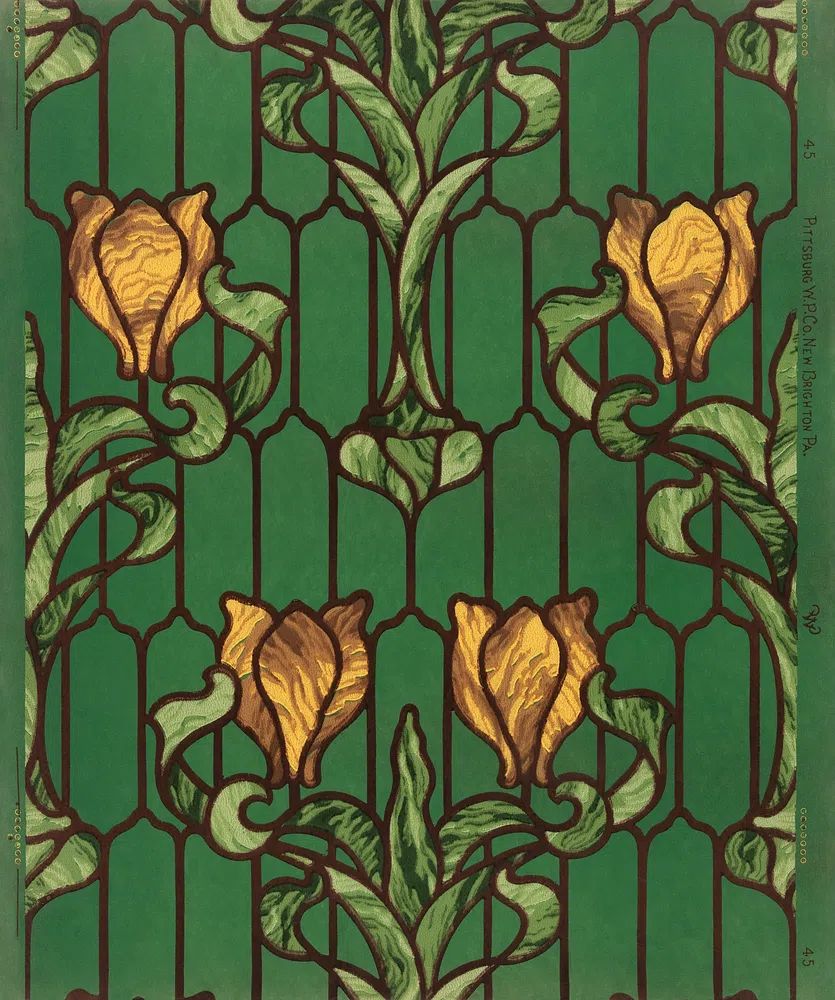Art Nouveau Floral Pattern Poster. poster detail