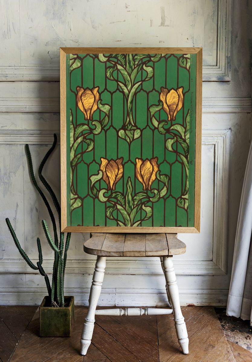 Art Nouveau Floral Pattern Poster. — room view 1