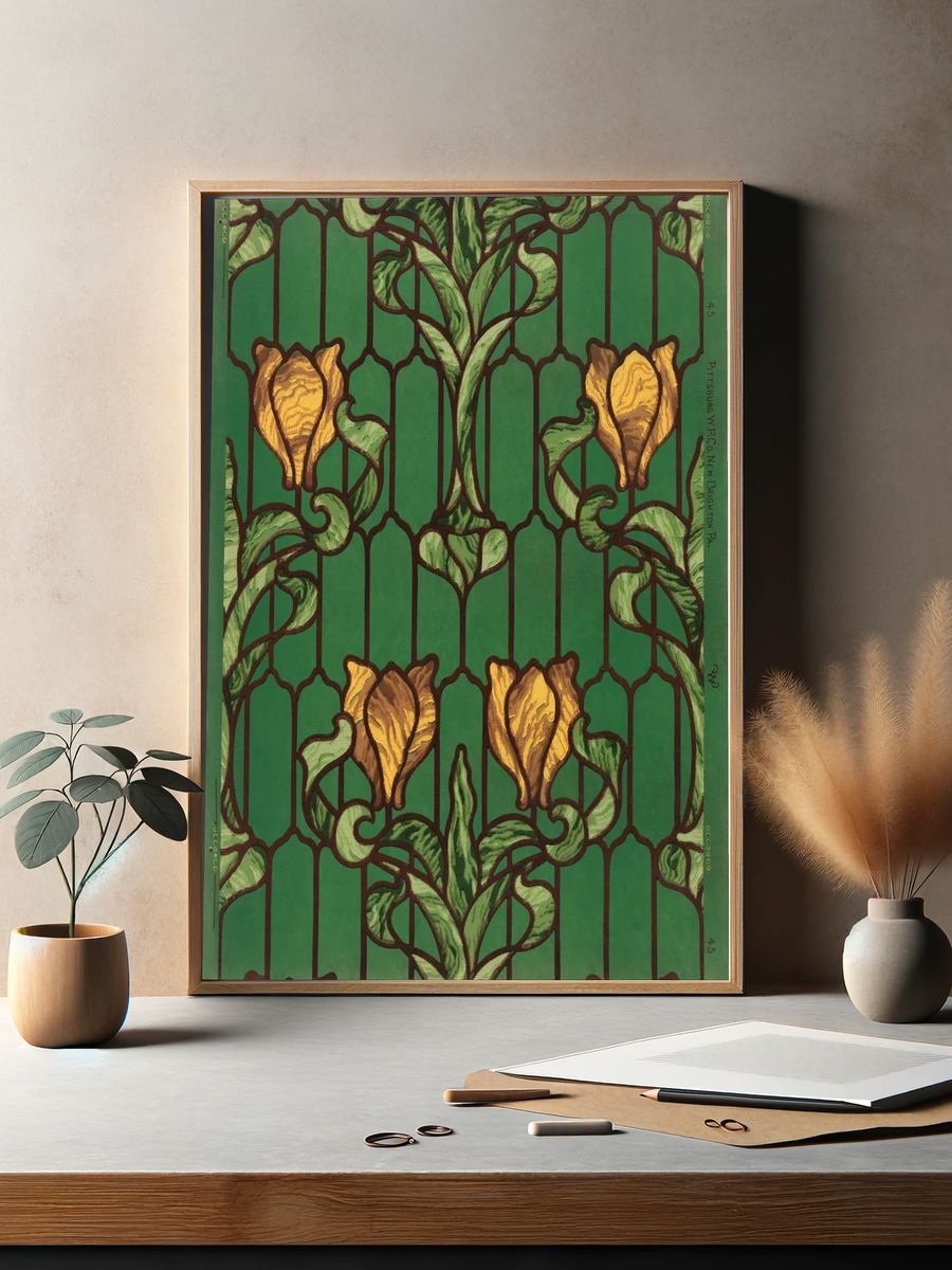 Art Nouveau Floral Pattern Poster. — room view 2