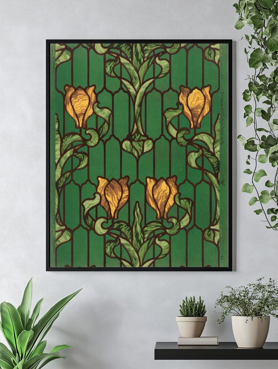 Art Nouveau Floral Pattern Poster. — room view 4