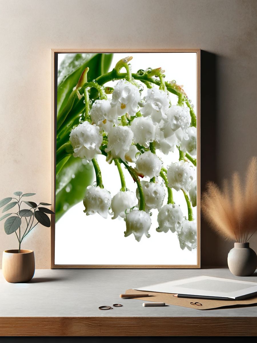 Lily of the Valley Botanical Print. — room view 2