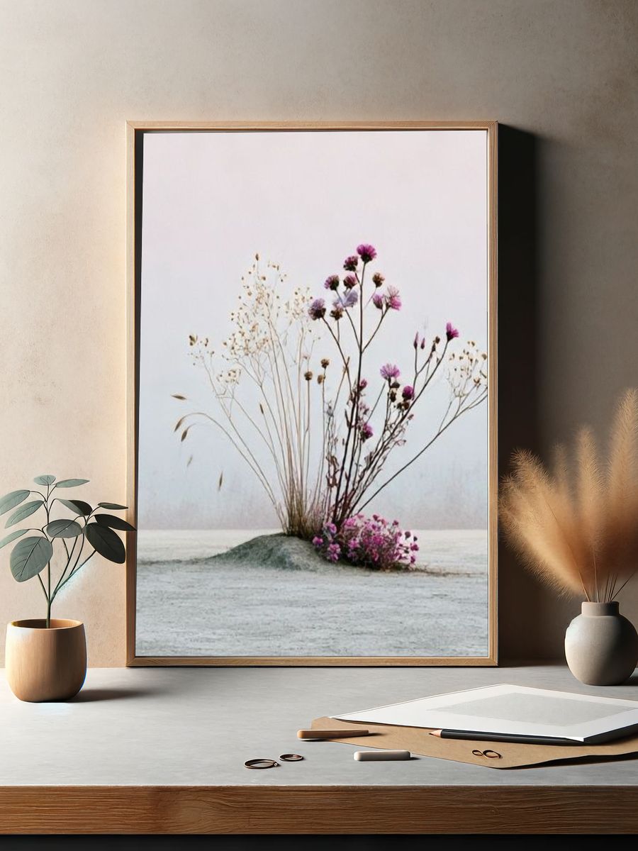 Minimal Wildflower Still Life Poster. — room view 2