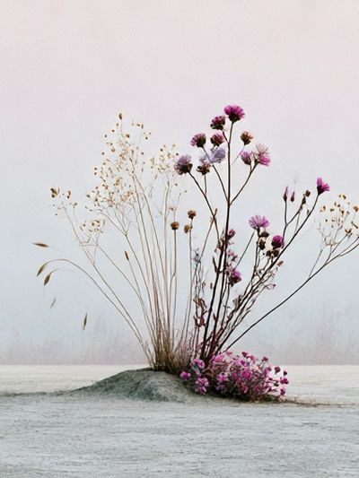 Minimal Wildflower Still Life Poster.